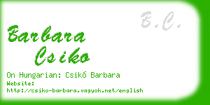 barbara csiko business card